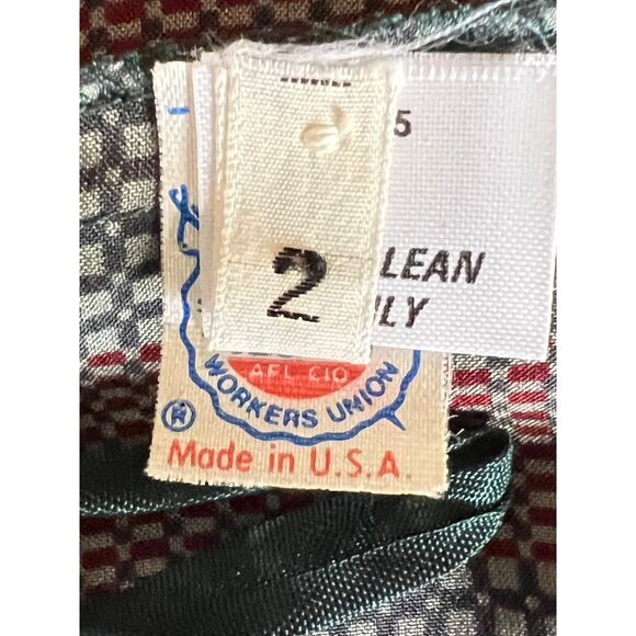 Vintage ILGWU Union-Made Plaid A-Line Skirt Dry Clean Only Size 2 Made In USA - Picture 4 of 8